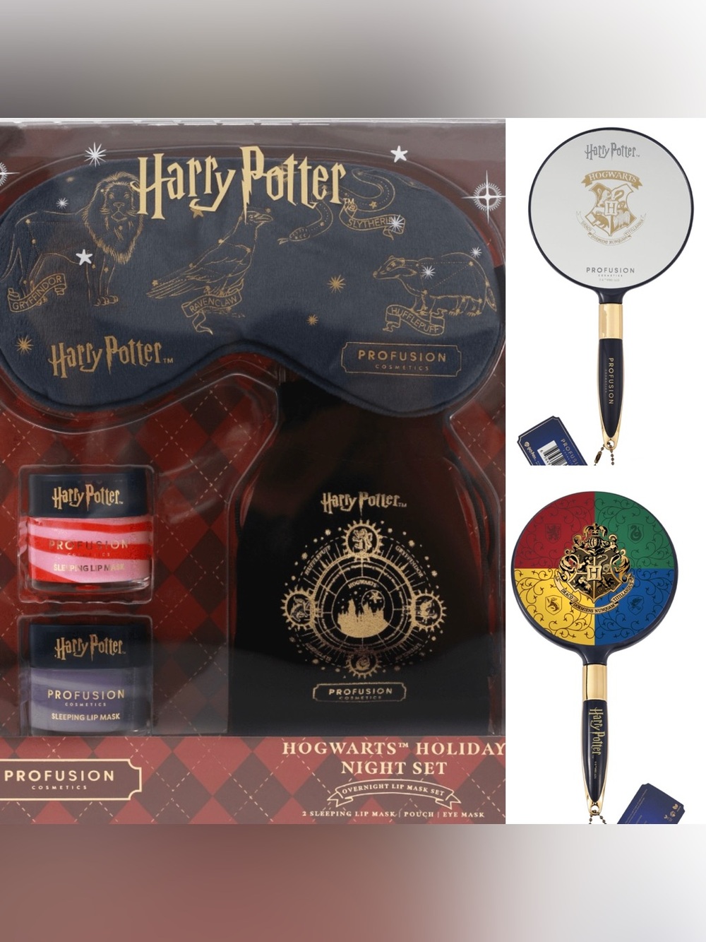 Profusion Cosmetics Harry Potter Holiday Night Set Black & Gold + Mirror NWT